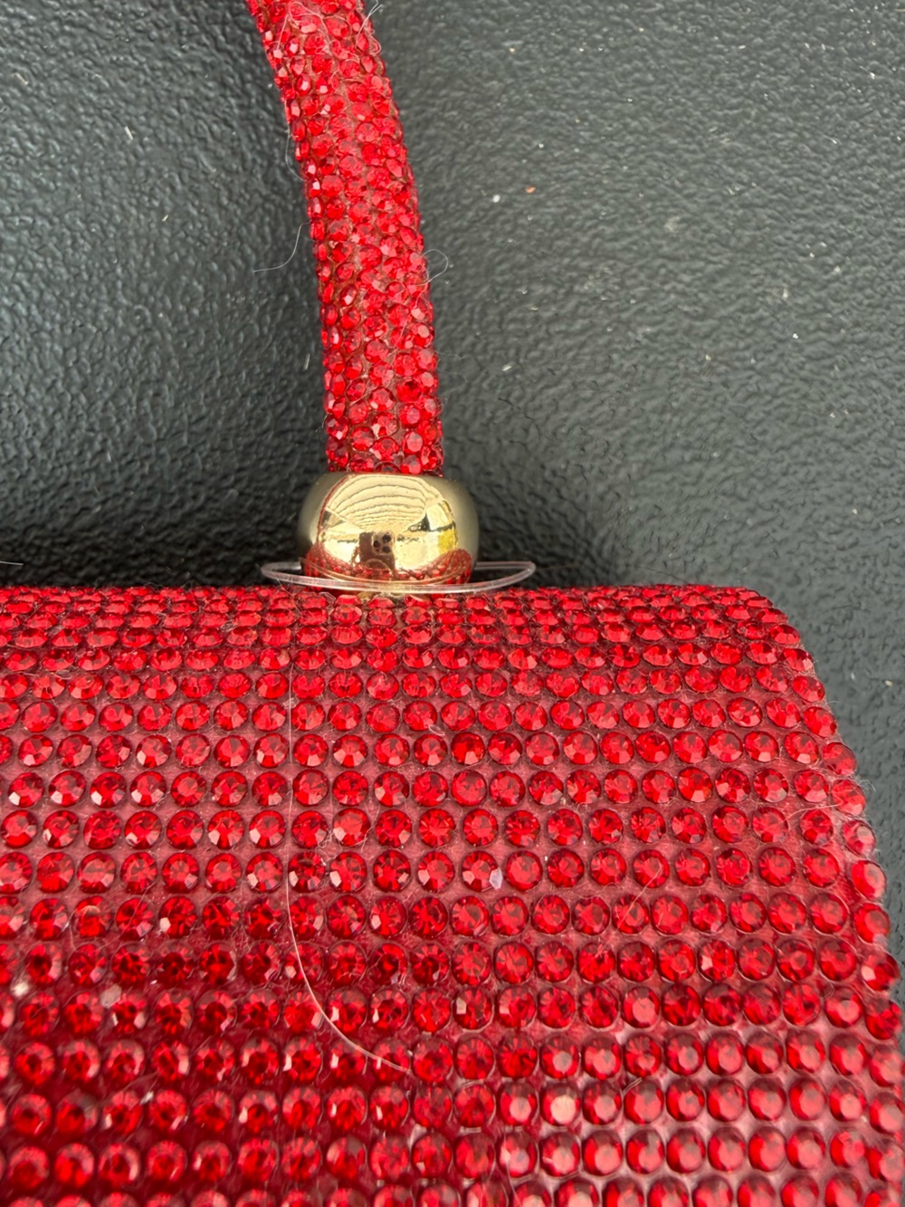 New De’Margeaux Sparkling Red Mini Top-Handle Evening Bag Purse - Picture 3 of 6
